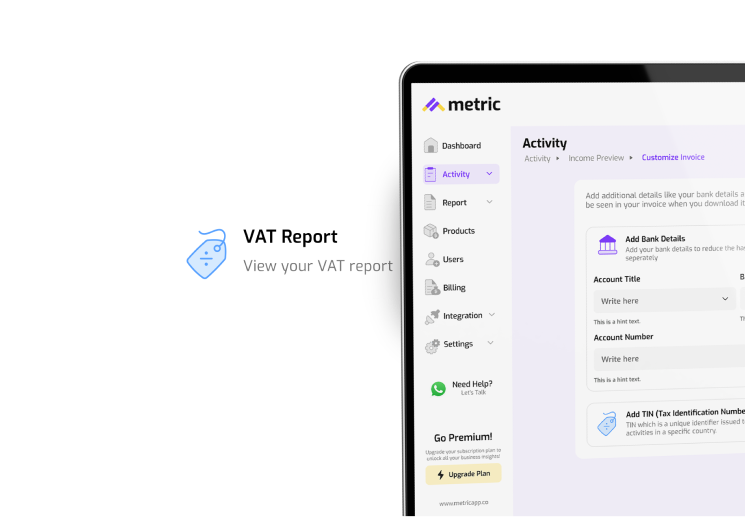 Stay audit-ready and compliant with VAT calculation, tax support, and audit reports.